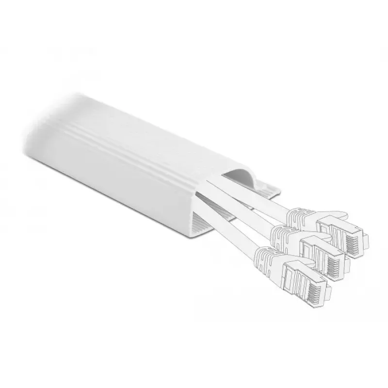 Kabelgoot DeLOCK 20885 ondertafelmontage 63 x 28 mm wit 2 stuks