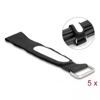 Klittenbandkabelbinder DeLOCK 203x20mm zwart 5 stuks