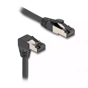 Netwerkkabel DeLOCK RJ45 Cat.8.1 90° naar beneden haaks / recht 5 m zwart
