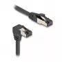 Netwerkkabel DeLOCK RJ45 Cat.8.1 90° naar beneden haaks / recht 5 m zwart