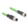 Netwerkkabel DeLOCK M12 kabel A-gecodeerd 8-polig stekker naar bus PUR (TPU) 1 m