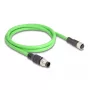 Netwerkkabel DeLOCK M12 kabel A-gecodeerd 8-polig stekker naar bus PUR (TPU) 1 m