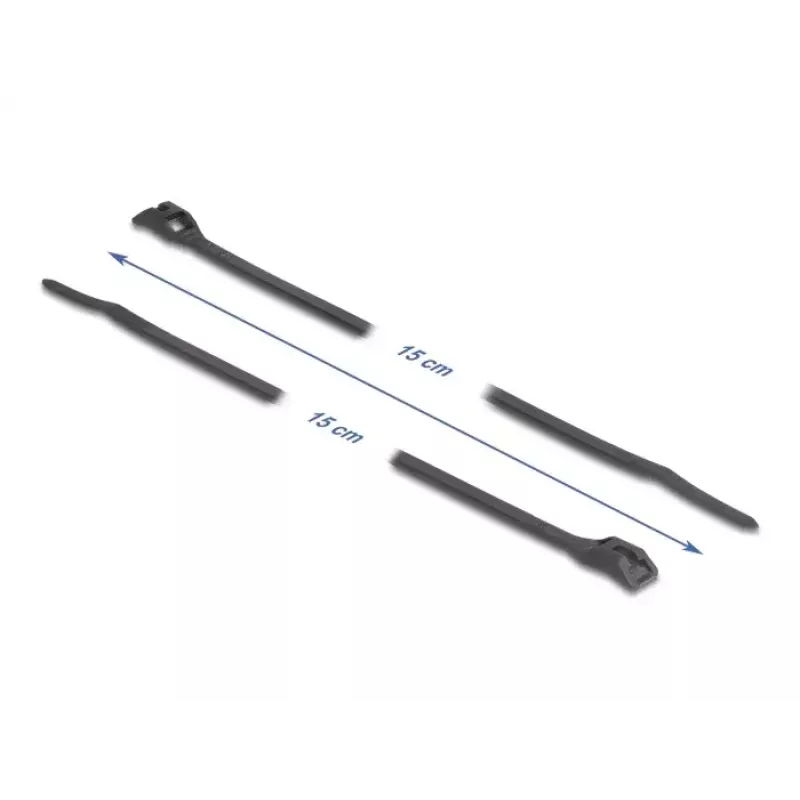 Herbruikbare kabelbinder DeLOCK 19467 polyamide zwart 150mm 100 stuks
