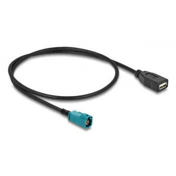 Coaxkabel DELOCK 90702 HSD Z naar USB A, 0,5 m, zwart/blauw