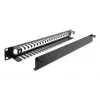 Kabelmanagementpaneel DELOCK 67277 — staal, zwart, 1HE rackaccessoire