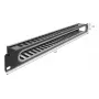 Kabelmanagementpaneel DELOCK 67277 — staal, zwart, 1HE rackaccessoire