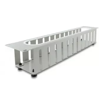 Kabelmanagementpaneel DELOCK 67280 — 19 inch 2U stalen rackpaneel met opening, grijs