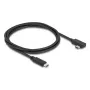 DELOCK coaxiale kabel USB4 Gen 3x2 USB-C naar USB-C 40 Gbit/s PD 3.1 240 W haaks links/rechts 1 m