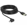 USB 2.0-kabel DELOCK Type-A naar Micro-USB B haaks links/rechts, 5 m, zwart
