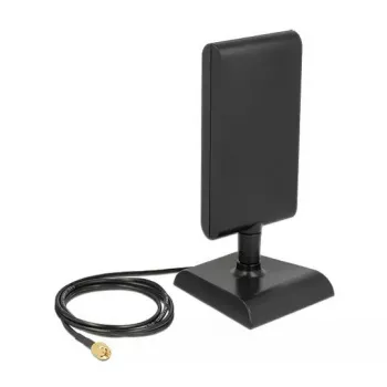 Delock 88992 LTE-antenne, SMA, 2-4 dBi, omnidirectioneel, magneetvoet, ULA 100 1 m kabel, zwart