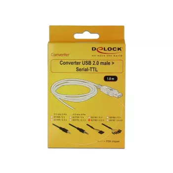 USB-kabel DeLOCK 1,8 m USB2.0-A/TTL 6-polig zwart