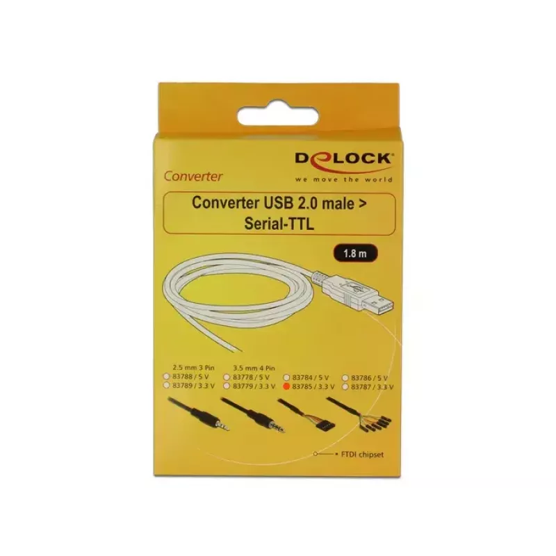USB-kabel DeLOCK 1,8 m USB2.0-A/TTL 6-polig zwart