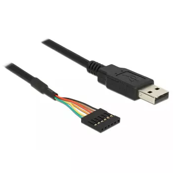 USB-kabel DeLOCK 1,8 m USB2.0-A/TTL 6-polig zwart