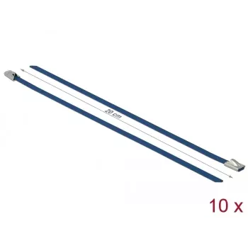 Kabelbinders DeLOCK 18793 staal blauw 200 mm 10 stk.
