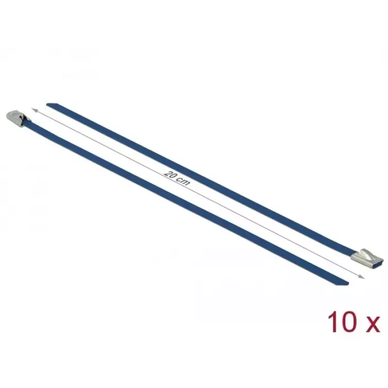 Kabelbinders DeLOCK 18793 staal blauw 200 mm 10 stk.
