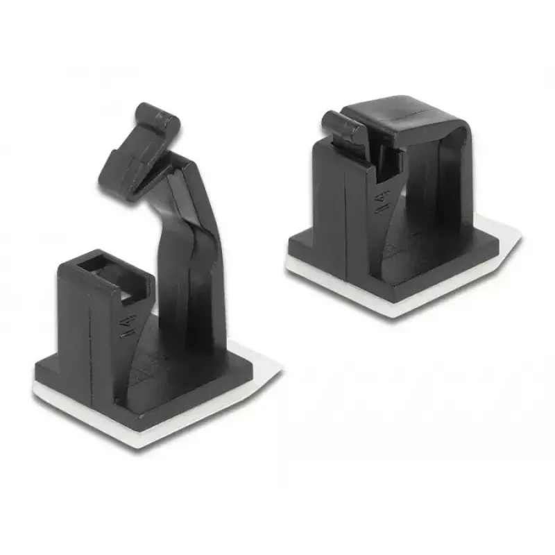 Kabelhouder DeLOCK 60247 zelfklevend zwart 10 stuks