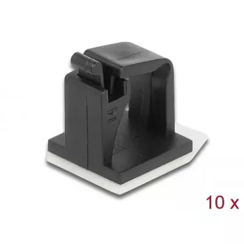 Kabelhouder DeLOCK 60247 zelfklevend zwart 10 stuks