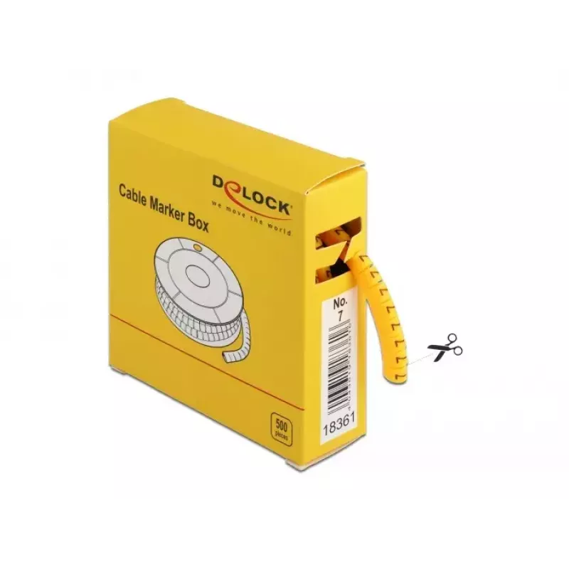Kabelmarkeerder DeLOCK doos nr. 7 geel 500 stuks