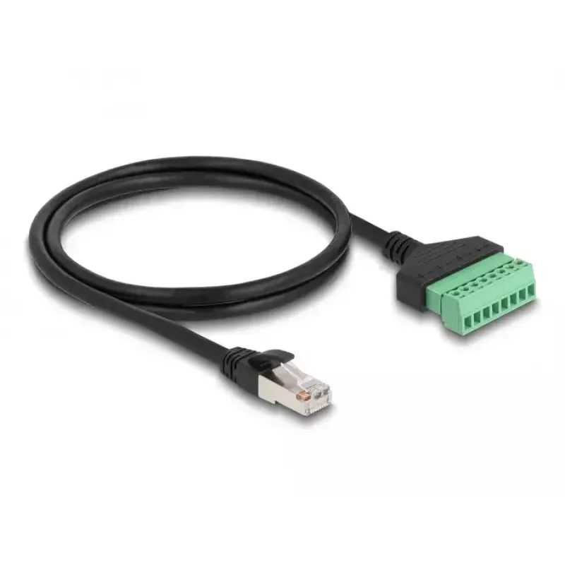 DeLOCK RJ45-kabel Cat.6 stekker naar klemmenstrookadapter 1 m 2-delig