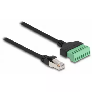 DeLOCK RJ45-kabel Cat.6 stekker naar klemmenstrookadapter 1 m 2-delig