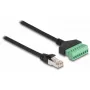 DeLOCK RJ45-kabel Cat.6 stekker naar klemmenstrookadapter 1 m 2-delig