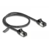 Netwerkkabel DeLOCK RJ45 kabel stekker naar stekker Cat.8.1 flexibel 0,5 m zwart