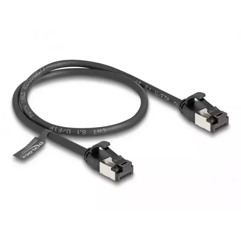 Netwerkkabel DeLOCK RJ45 kabel stekker naar stekker Cat.8.1 flexibel 0,5 m zwart