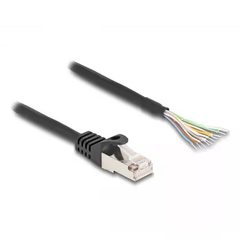 DeLOCK kabel RJ50 stekker naar open draadeinden S/FTP 3 m zwart