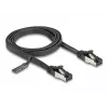 Netwerkkabel DeLOCK RJ45 platte patchkabel stekker op stekker Cat.8.1 1 m zwart