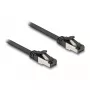 Netwerkkabel DeLOCK RJ45 platte patchkabel stekker op stekker Cat.8.1 1 m zwart