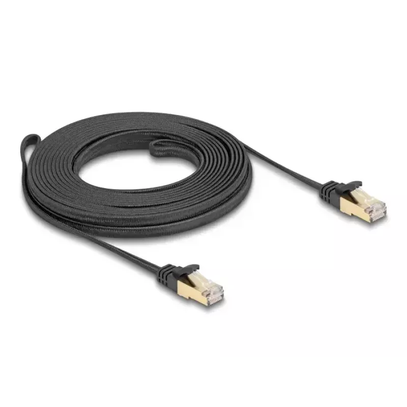 Netwerkkabel DeLOCK RJ45 plat 7,5 m Cat6A U/FTP zwart