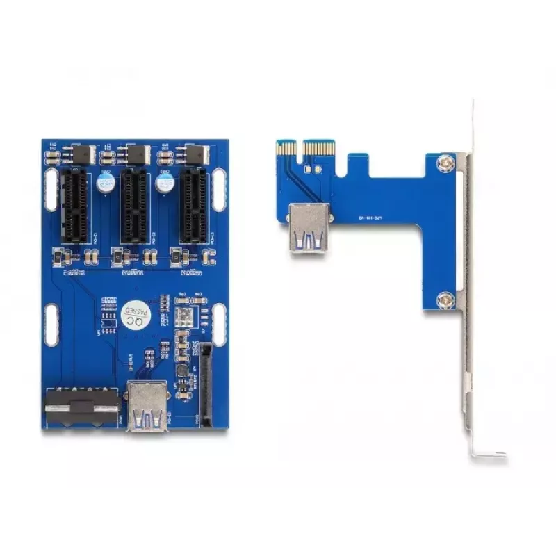 DeLOCK riser card PCI Express x1 naar 3 x PCIe x1 50 cm USB-kabel