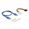 DeLOCK riser card PCI Express x1 naar 3 x PCIe x1 50 cm USB-kabel
