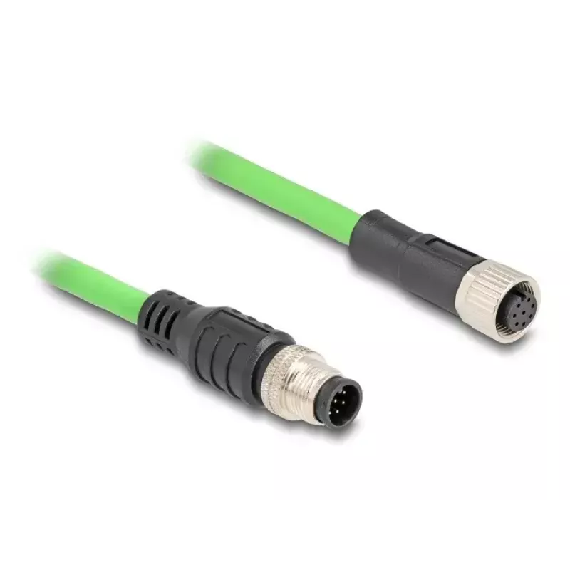 Netwerkkabel DeLOCK M12-kabel A-gecodeerd 8-polig stekker op bus PUR (TPU) 5 m