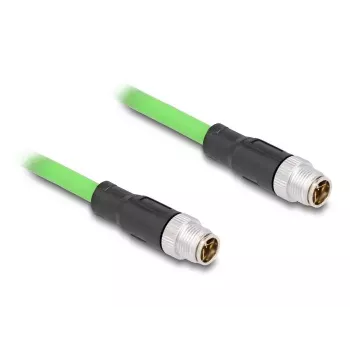 Netwerkkabel DeLOCK M12-kabel X-gecodeerd 8-polig stekker op stekker PUR (TPU) 2 m