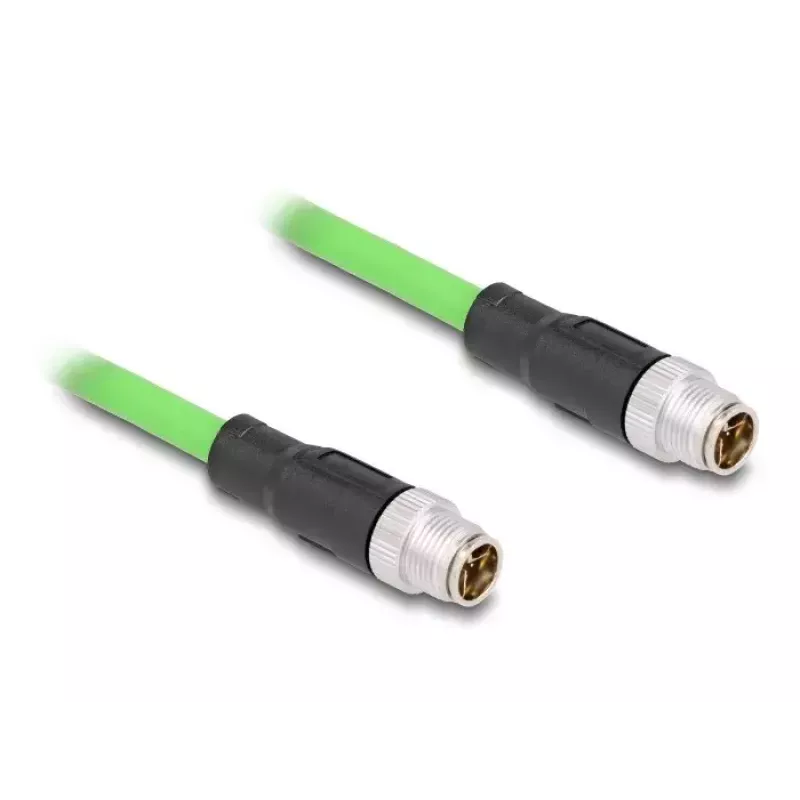 Netwerkkabel DeLOCK M12-kabel X-gecodeerd 8-polig stekker op stekker PUR (TPU) 2 m