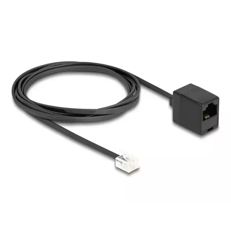 DeLOCK telefoonkabel RJ11-stekker naar RJ45-bus zwart 2 m