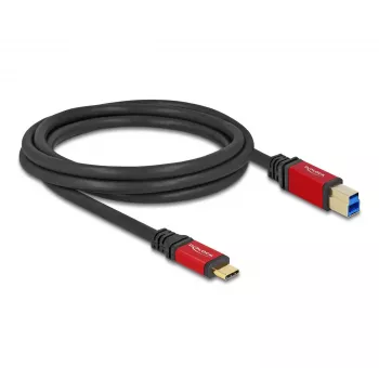 DeLOCK USB-kabel USB Type-C naar USB Type-B 2m 5Gbps rood metaal
