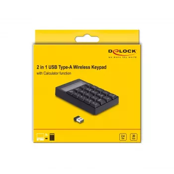 Numeriek toetsenbord DeLOCK 12113 USB zwart 20 toetsen universeel