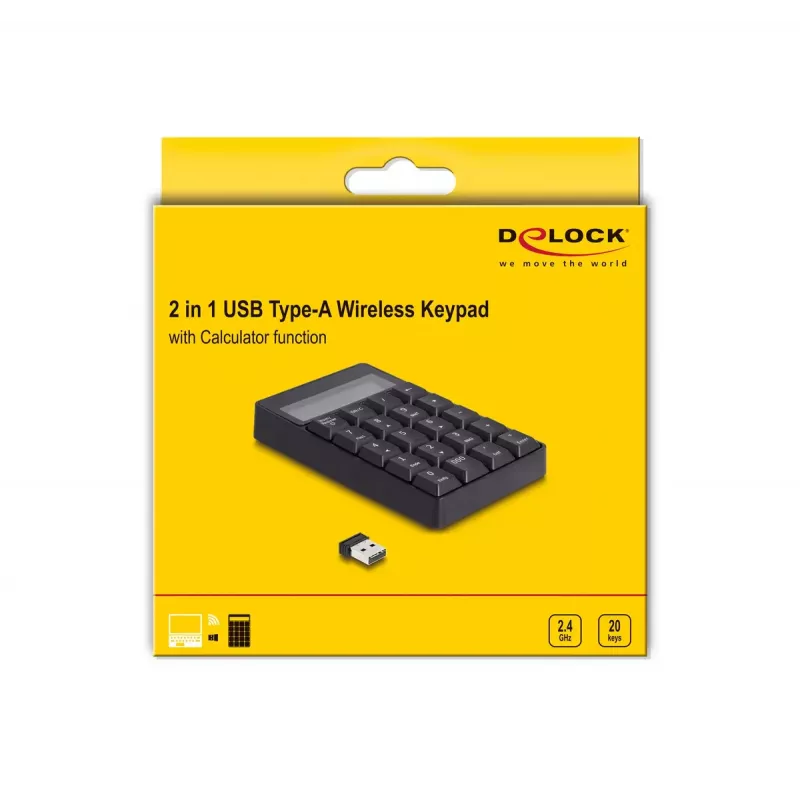 Numeriek toetsenbord DeLOCK 12113 USB zwart 20 toetsen universeel