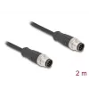 Netwerkkabel DeLOCK M12-kabel A-gecodeerd 8-polig stekker op stekker Cat5e 2 m zwart