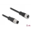 Netwerkkabel DeLOCK M12-kabel D-gecodeerd 4-polig stekker op bus Cat5e 5 m zwart