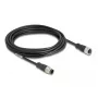 Netwerkkabel DeLOCK M12-kabel D-gecodeerd 4-polig stekker op bus Cat5e 5 m zwart
