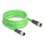 Netwerkkabel DeLOCK M12-kabel D-gecodeerd 4-polig stekker naar bus PUR (TPU) 5 m
