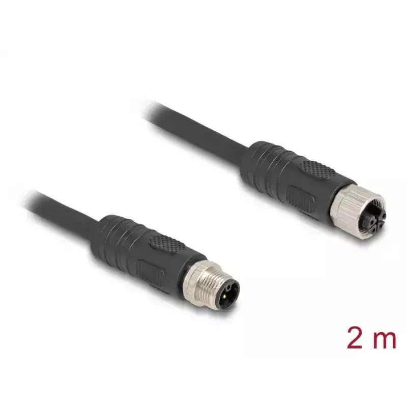 DeLOCK 80520 sensor-/actuatorkabel 2 m RST M12 zwart