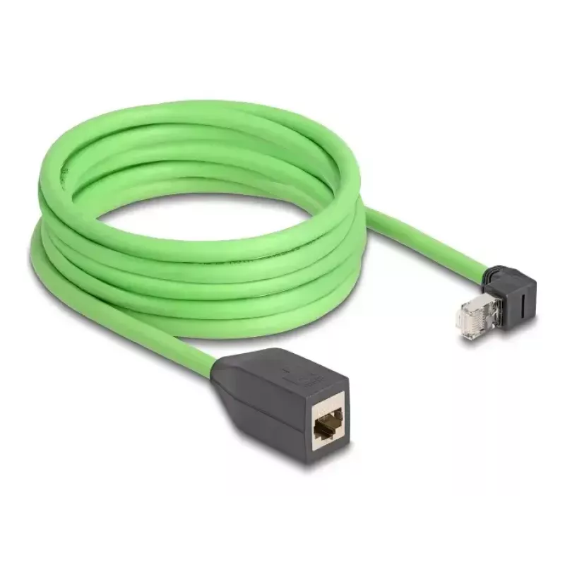 DeLOCK netwerkkabel RJ45 Cat.6A omhoog haakse stekker naar bus 5 m groen