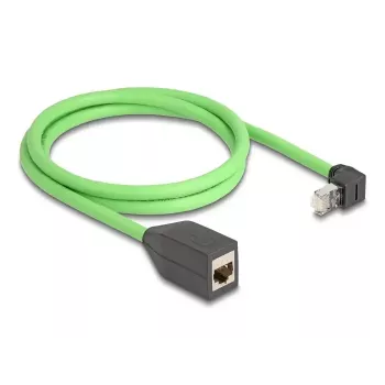Netwerkkabel DeLOCK RJ45 Cat.6A stekker naar boven haaks naar bus 1 m groen
