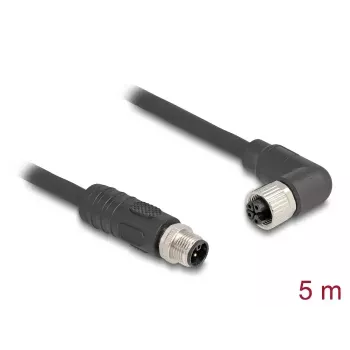 DeLOCK sensor-/actuatorkabel 80527 5 m RST M12 zwart