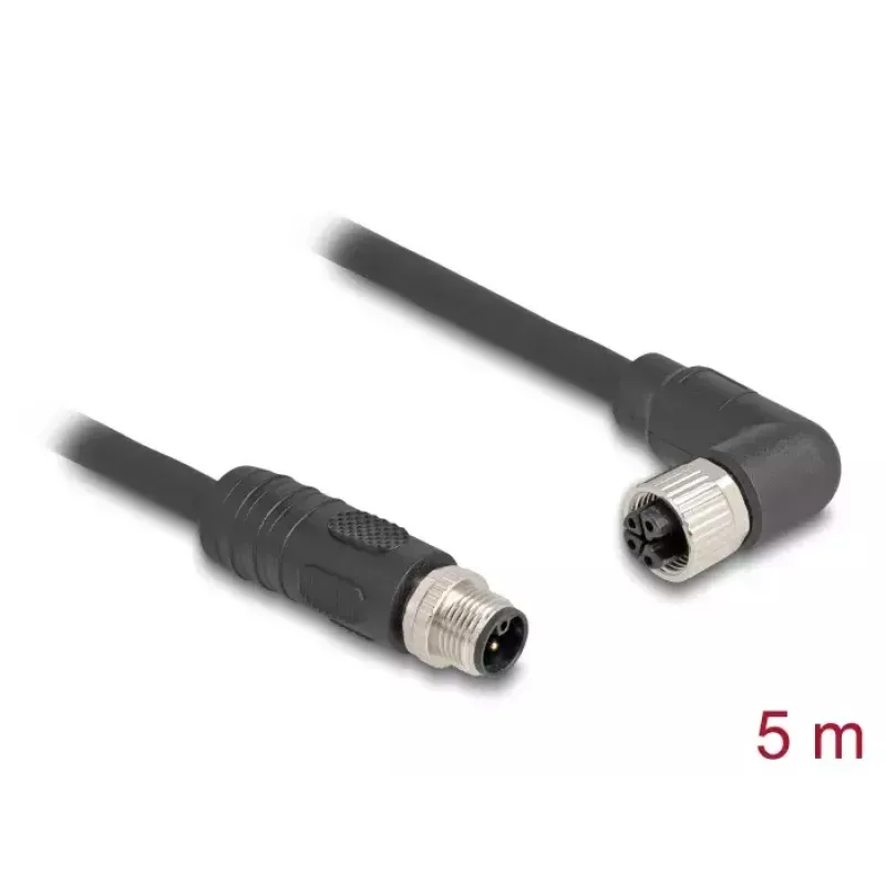 DeLOCK sensor-/actuatorkabel 80527 5 m RST M12 zwart