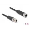Netwerkkabel DeLOCK M12-kabel X-gecodeerd 8-polig stekker naar bus Cat5e 1m zwart